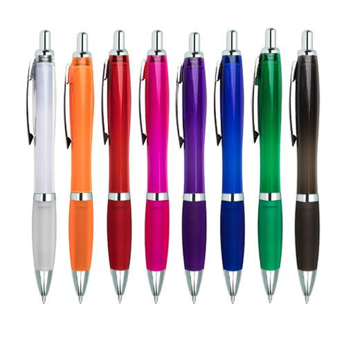 PRINTED CURVY COLOUR BALLPEN 